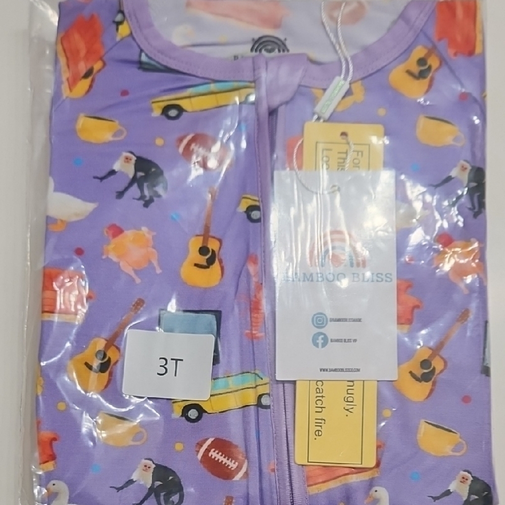 Purple Bamboo Bliss Kids Pajama Set
